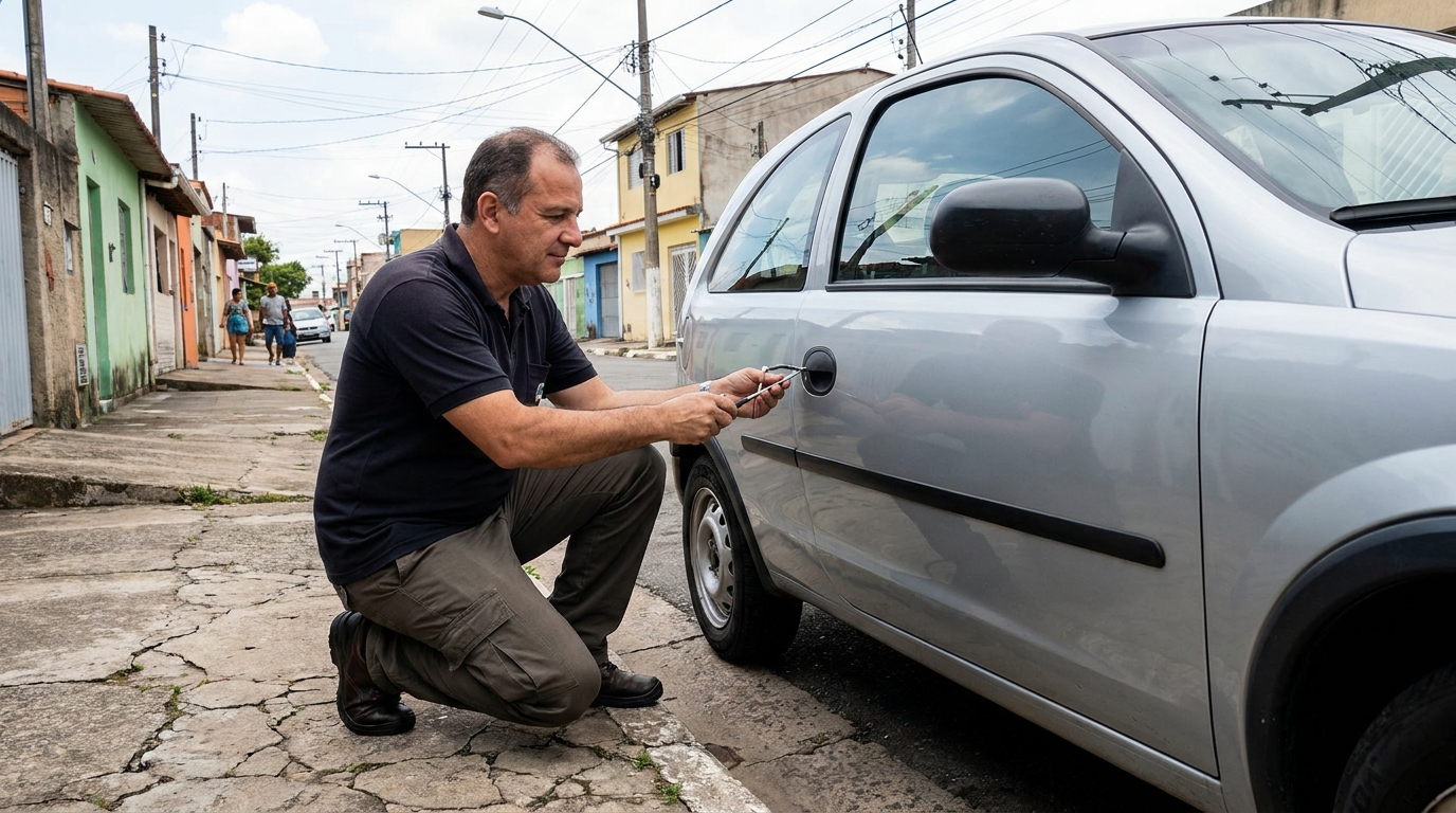 Abertura de carro sem danos por chaveiro no Galo Branco, São José dos Campos‑SP